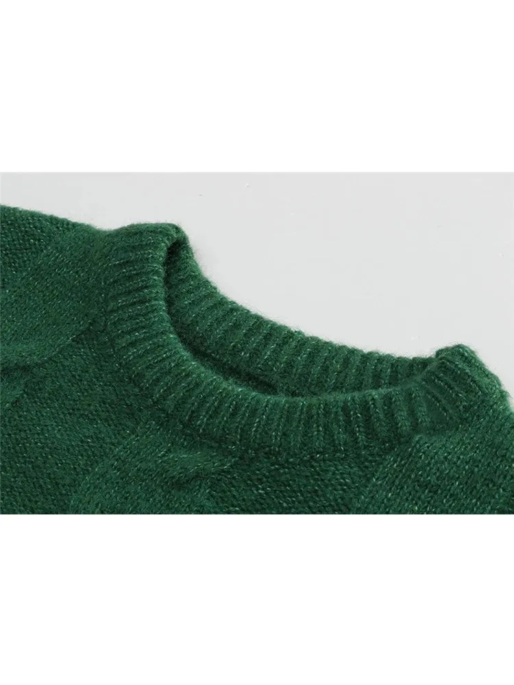 Green Ripple Oversized Pullover