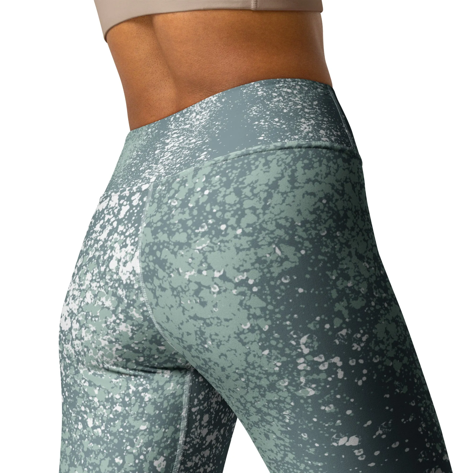 Green Splash High Waisted Yoga Leggings