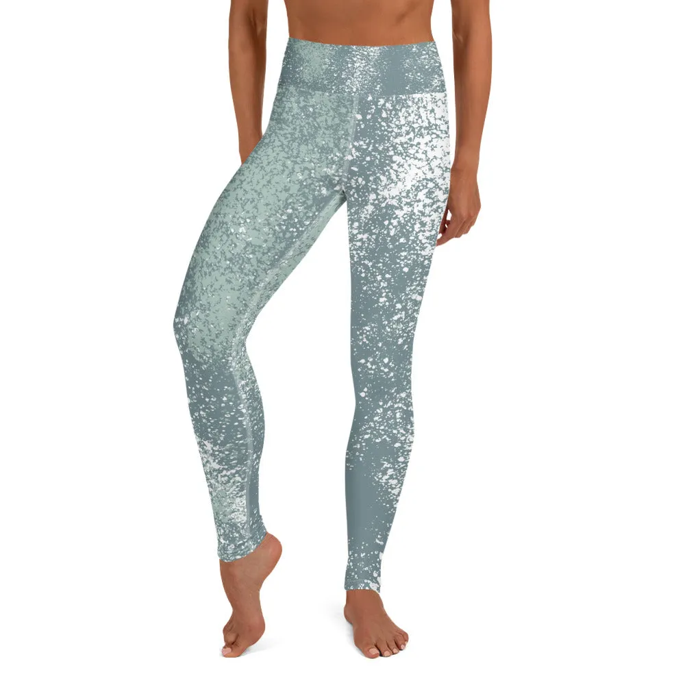 Green Splash High Waisted Yoga Leggings