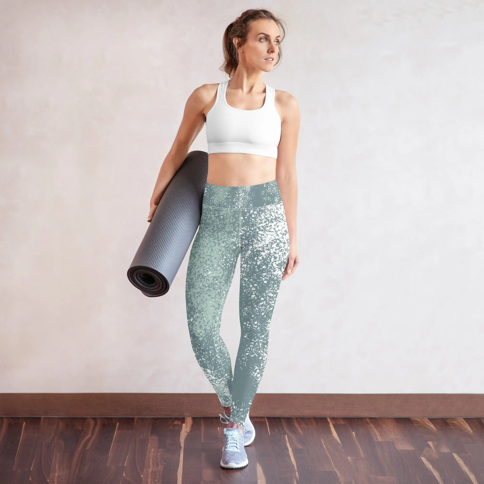 Green Splash High Waisted Yoga Leggings
