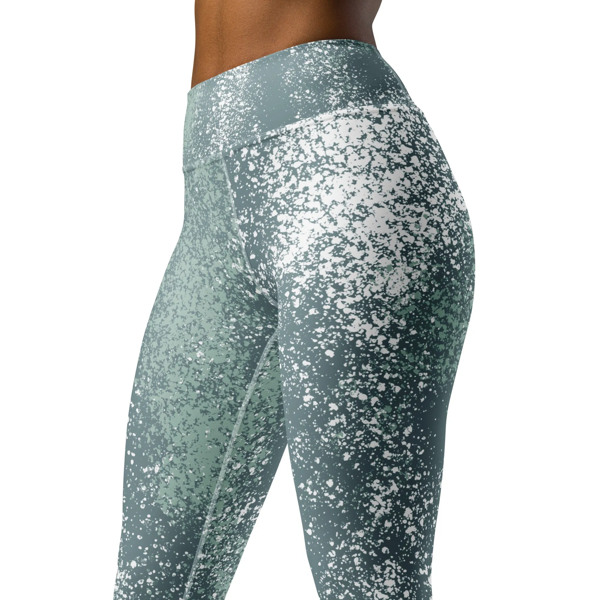Green Splash High Waisted Yoga Leggings