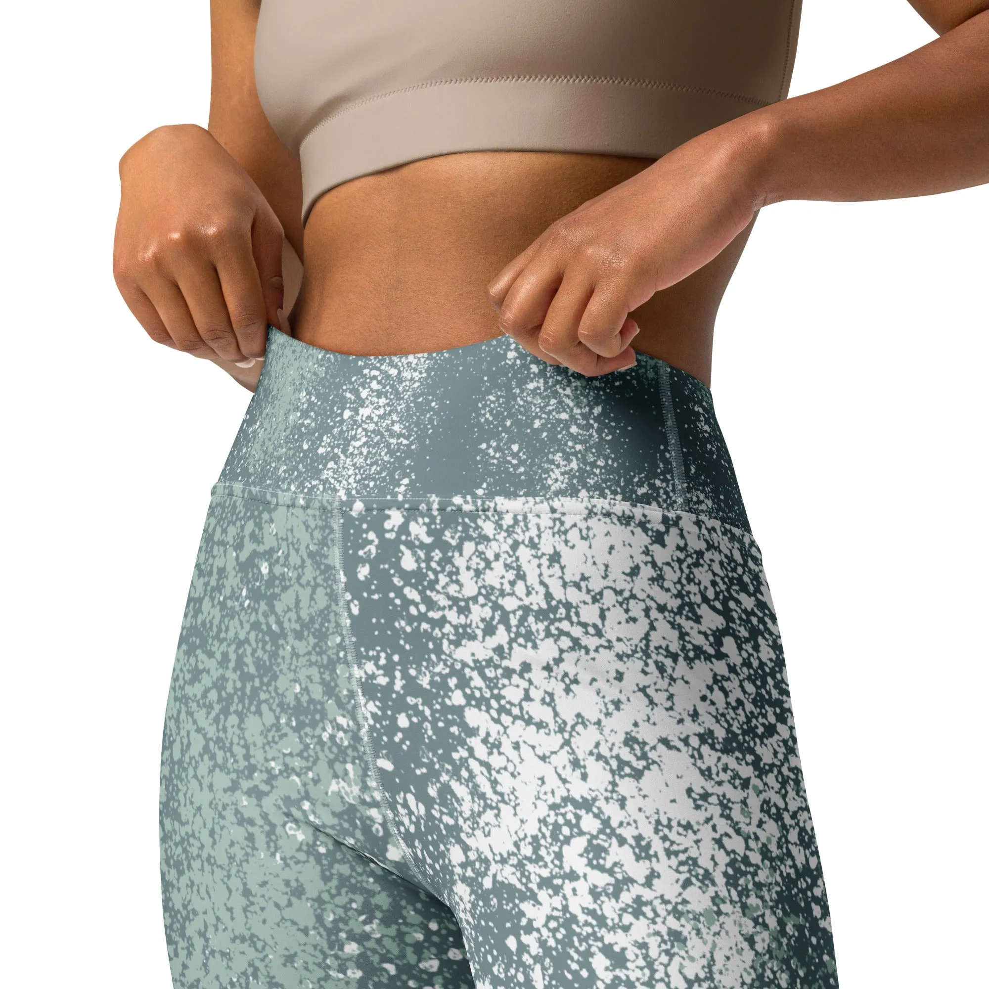 Green Splash High Waisted Yoga Leggings
