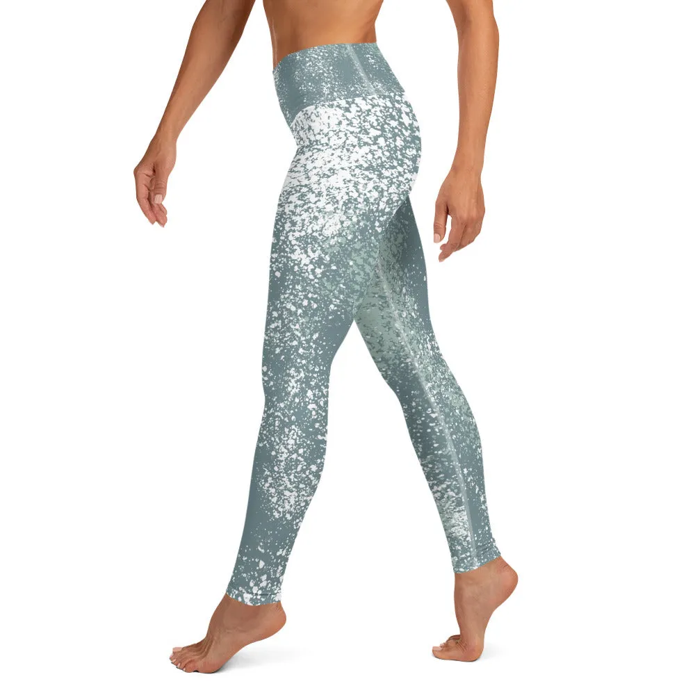 Green Splash High Waisted Yoga Leggings