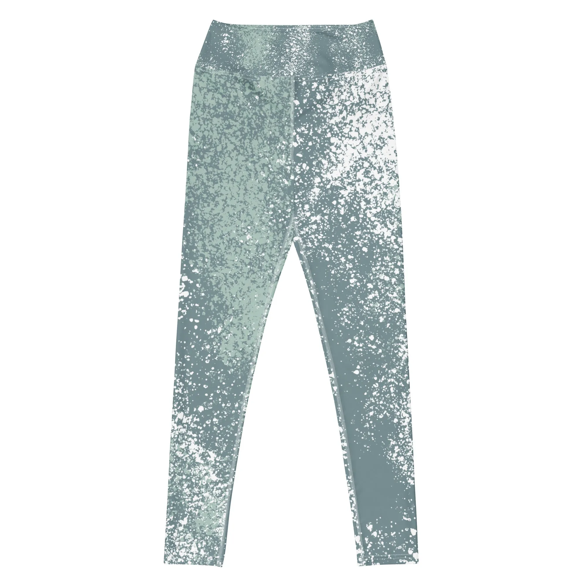 Green Splash High Waisted Yoga Leggings