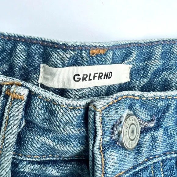 GRLFRND Cindy Cutoff Denim Psychedelic Shack Denim Blue Wash Short Shorts  sz 26