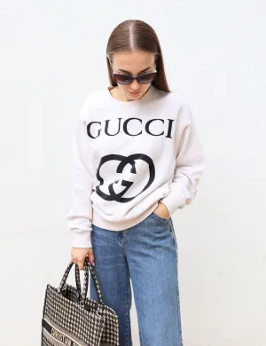 Gucci GG Logo White Pull Over-EU 34