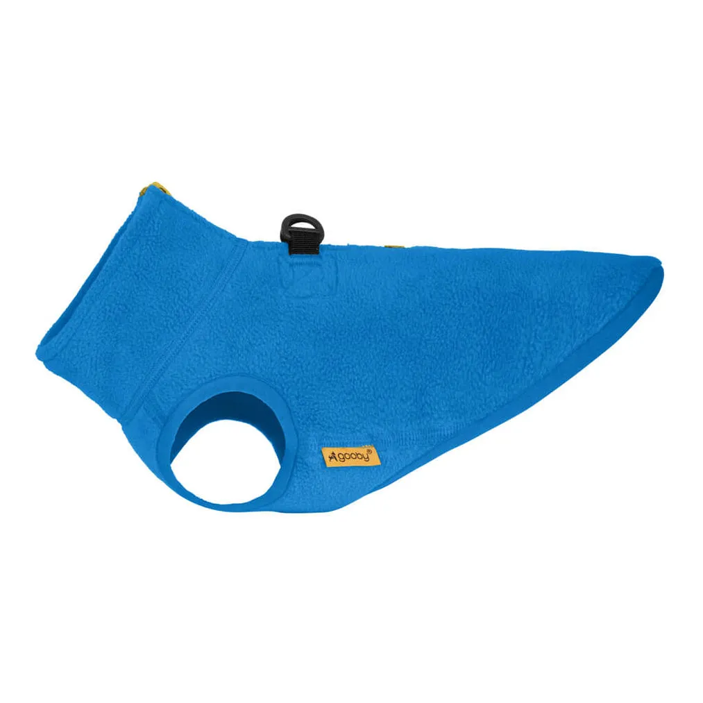 half zip-up fleece vest - blue
