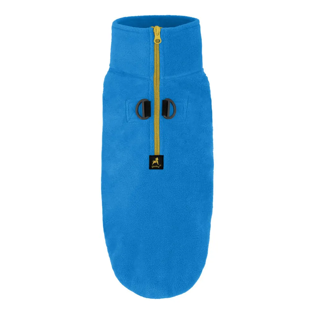 half zip-up fleece vest - blue