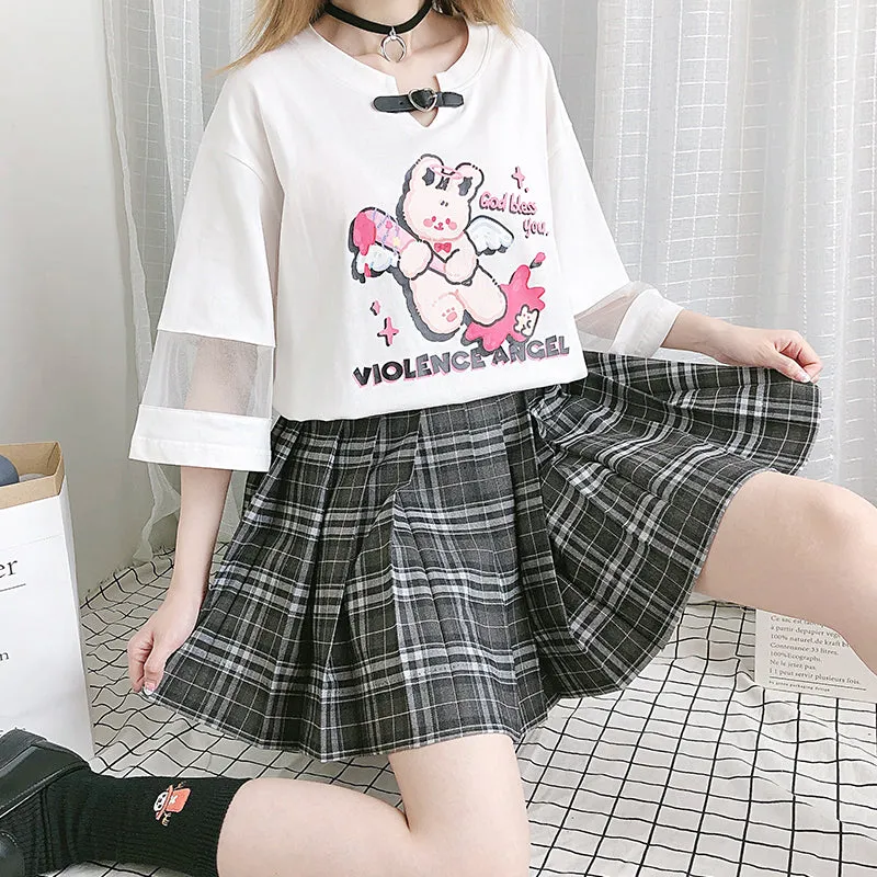 Harajuku JK print T-shirt YC24229