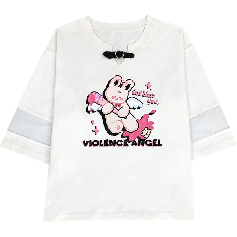 Harajuku JK print T-shirt YC24229
