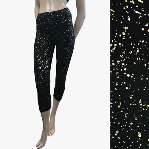 Hard Tail High Rise Capri - Gold Splatter