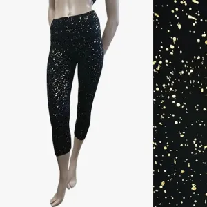 Hard Tail High Rise Capri - Gold Splatter