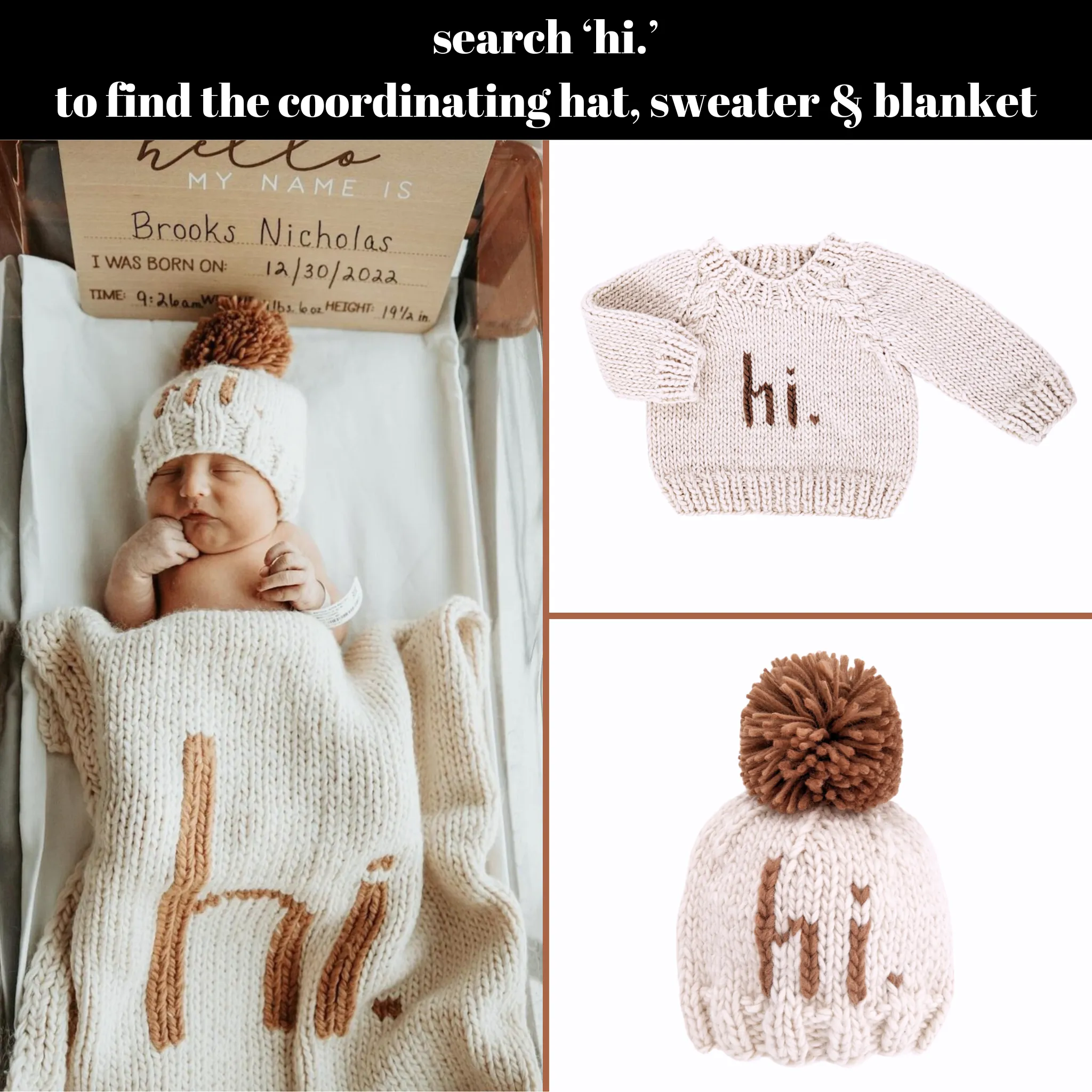 Hi. Pecan Crew Neck Sweater Baby & Toddler
