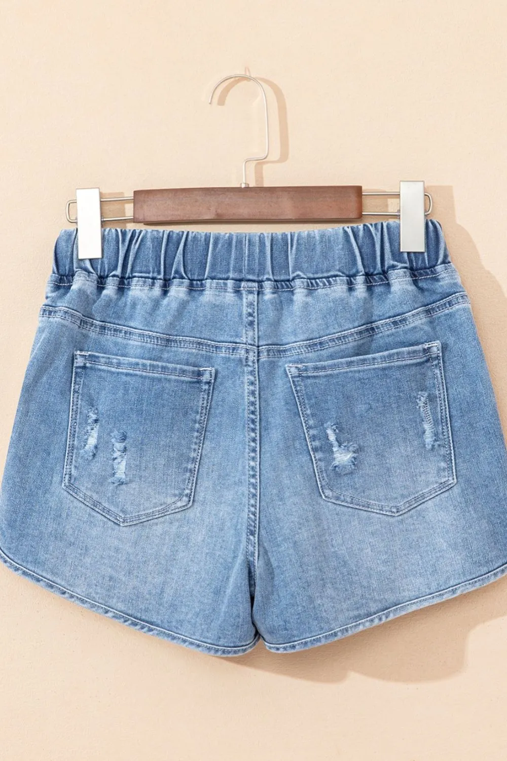 High Waist Distressed Denim Shorts – Stylish & Comfy