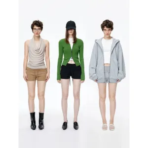 High-Waisted Drawstring Shorts