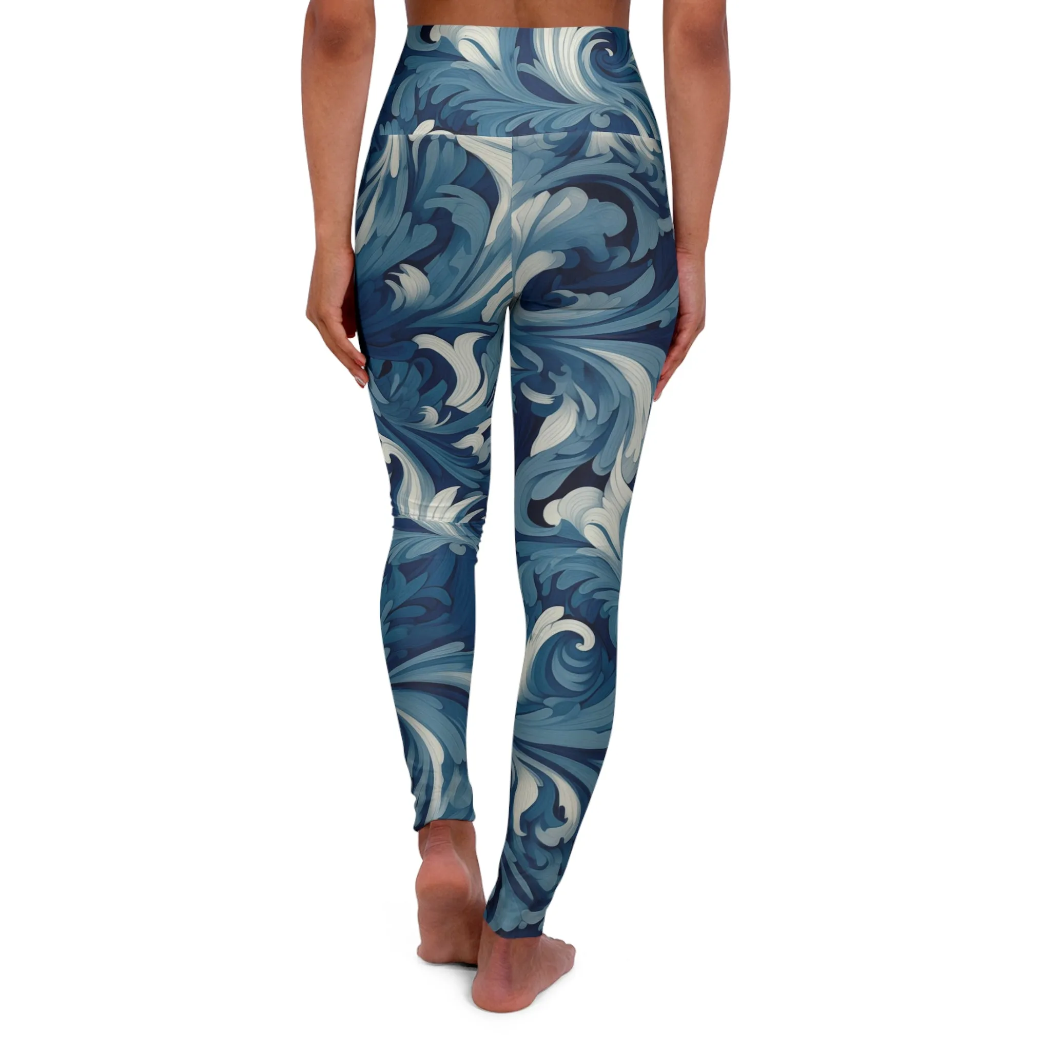 High Waisted Leggings - Celestina Tadasana Scroll