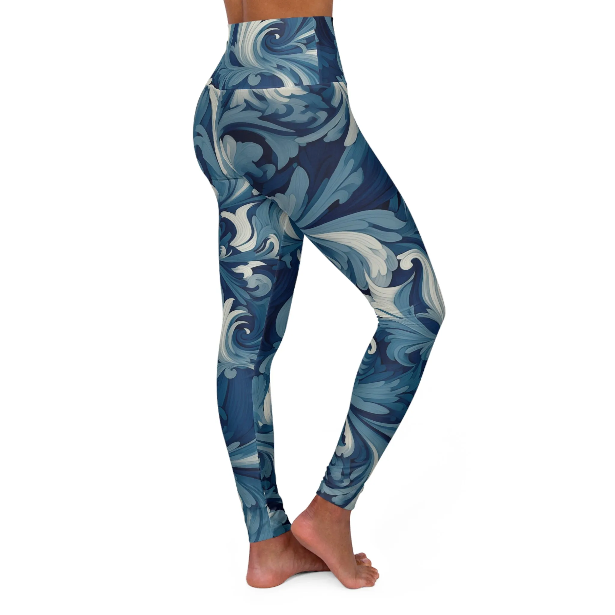 High Waisted Leggings - Celestina Tadasana Scroll