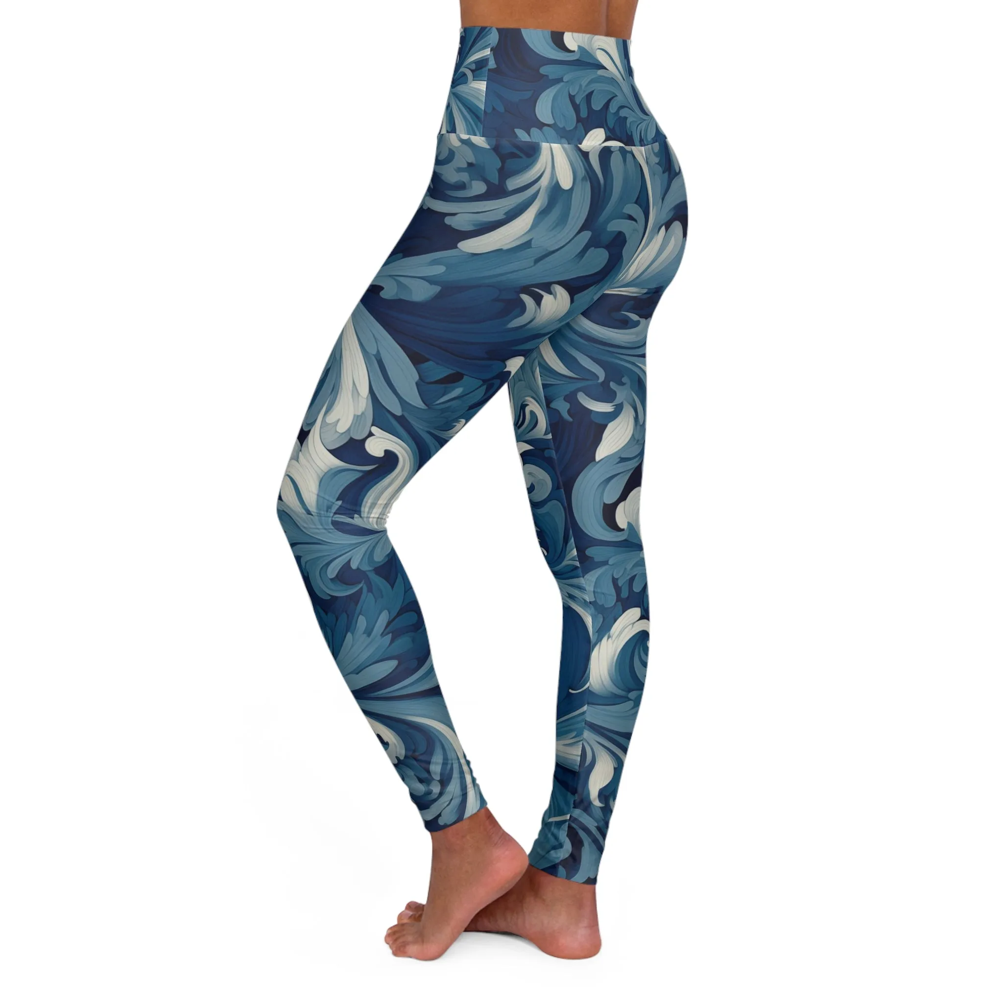 High Waisted Leggings - Celestina Tadasana Scroll