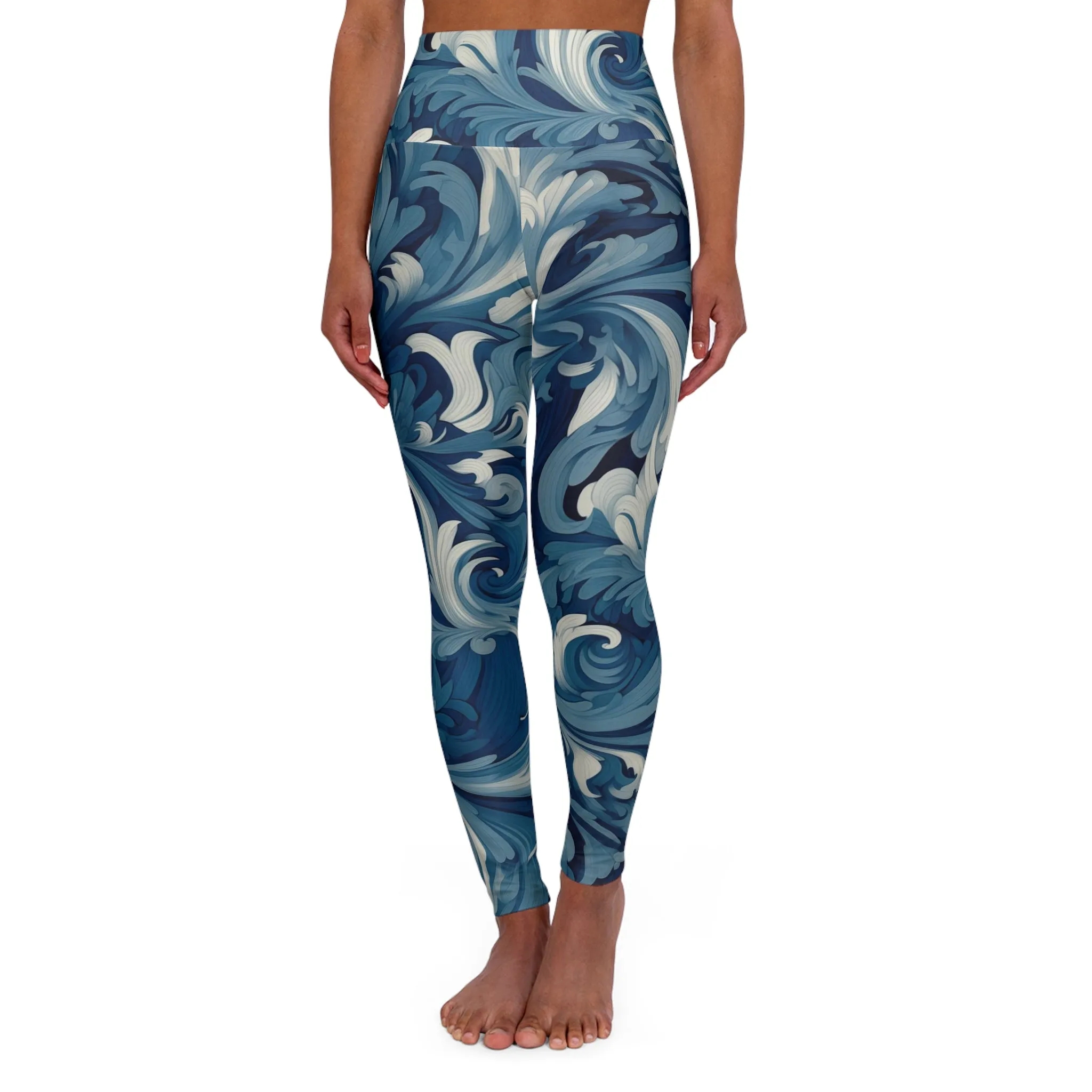 High Waisted Leggings - Celestina Tadasana Scroll