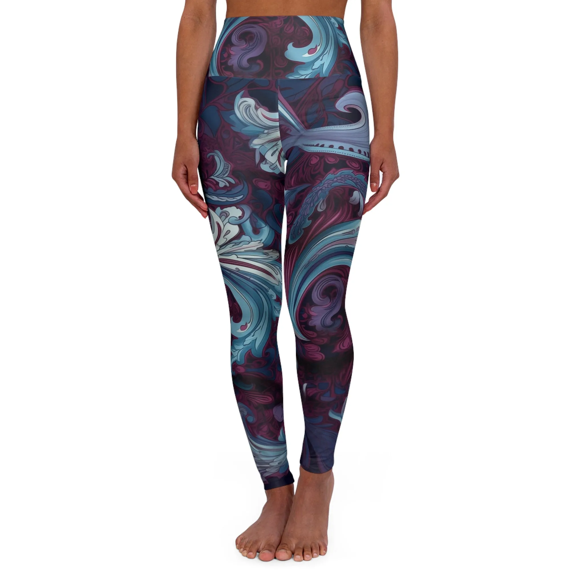 High Waisted Leggings - Morcant Ottawa Paisley