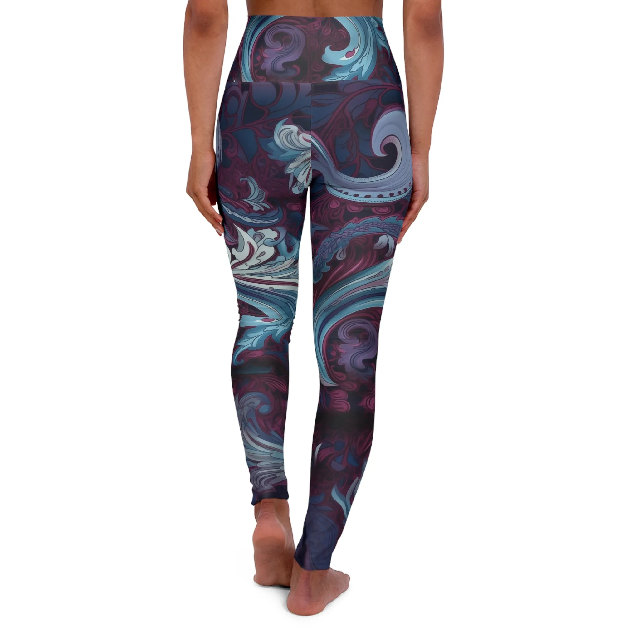 High Waisted Leggings - Morcant Ottawa Paisley