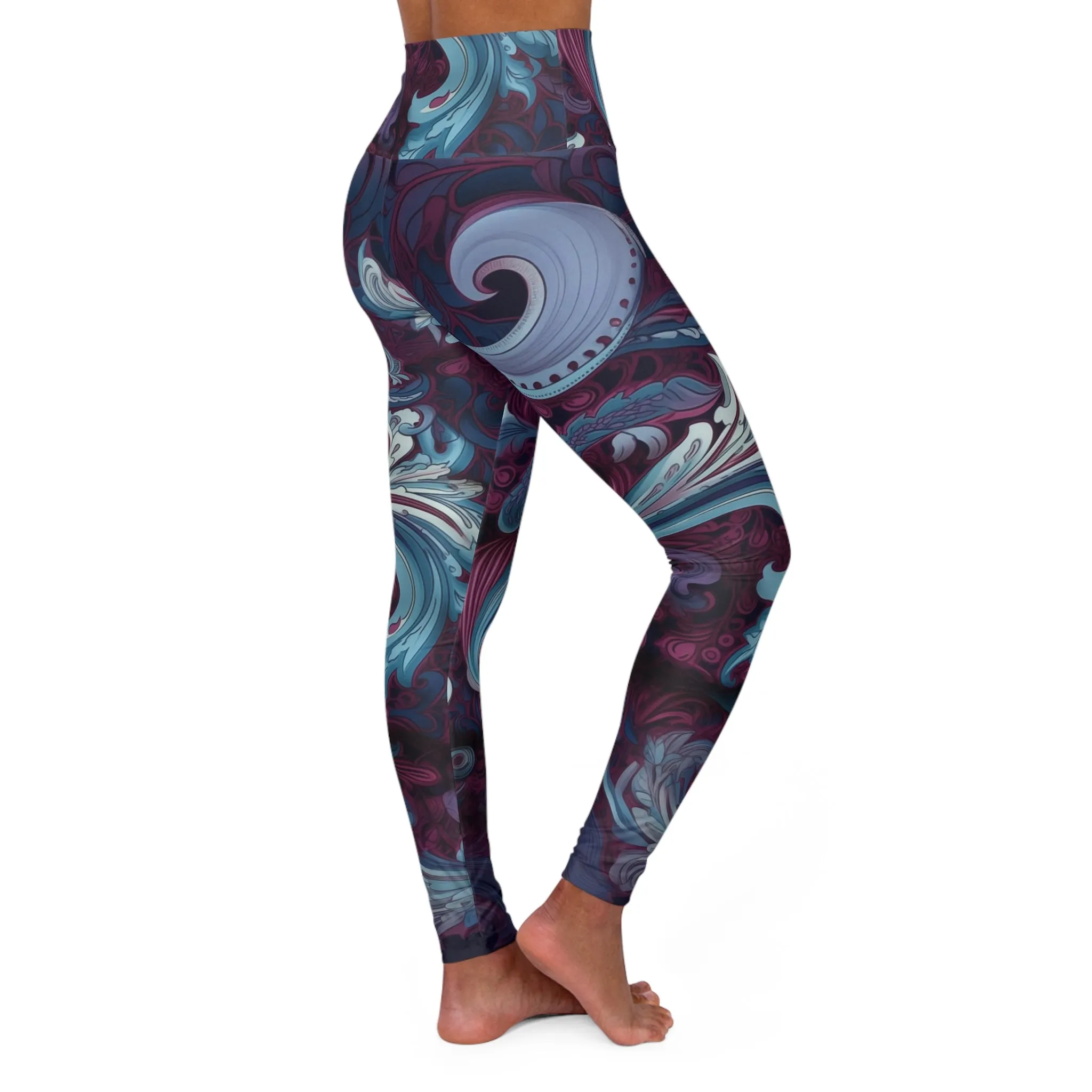 High Waisted Leggings - Morcant Ottawa Paisley