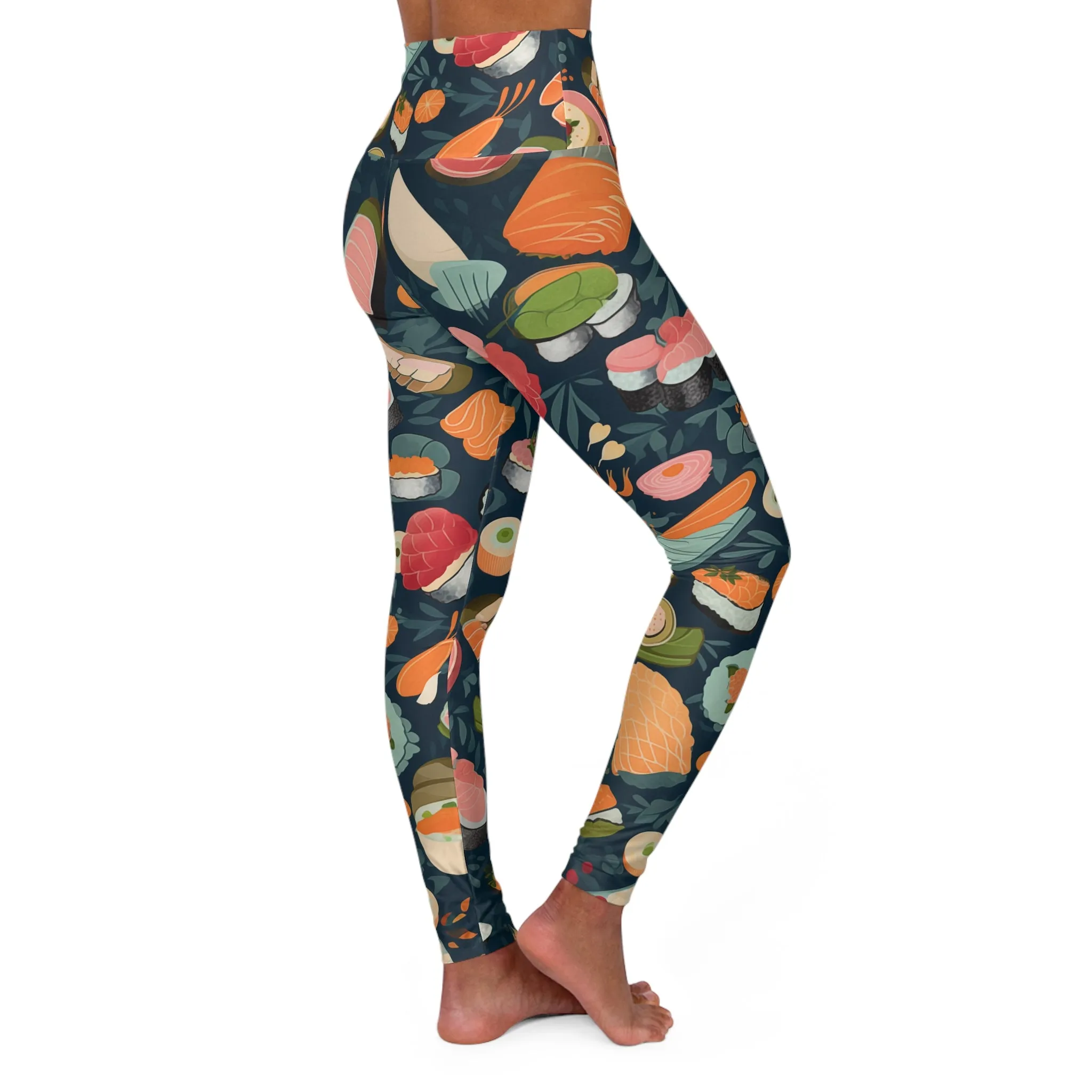 High Waisted Leggings - Regina Coyoacan Cute Sushi