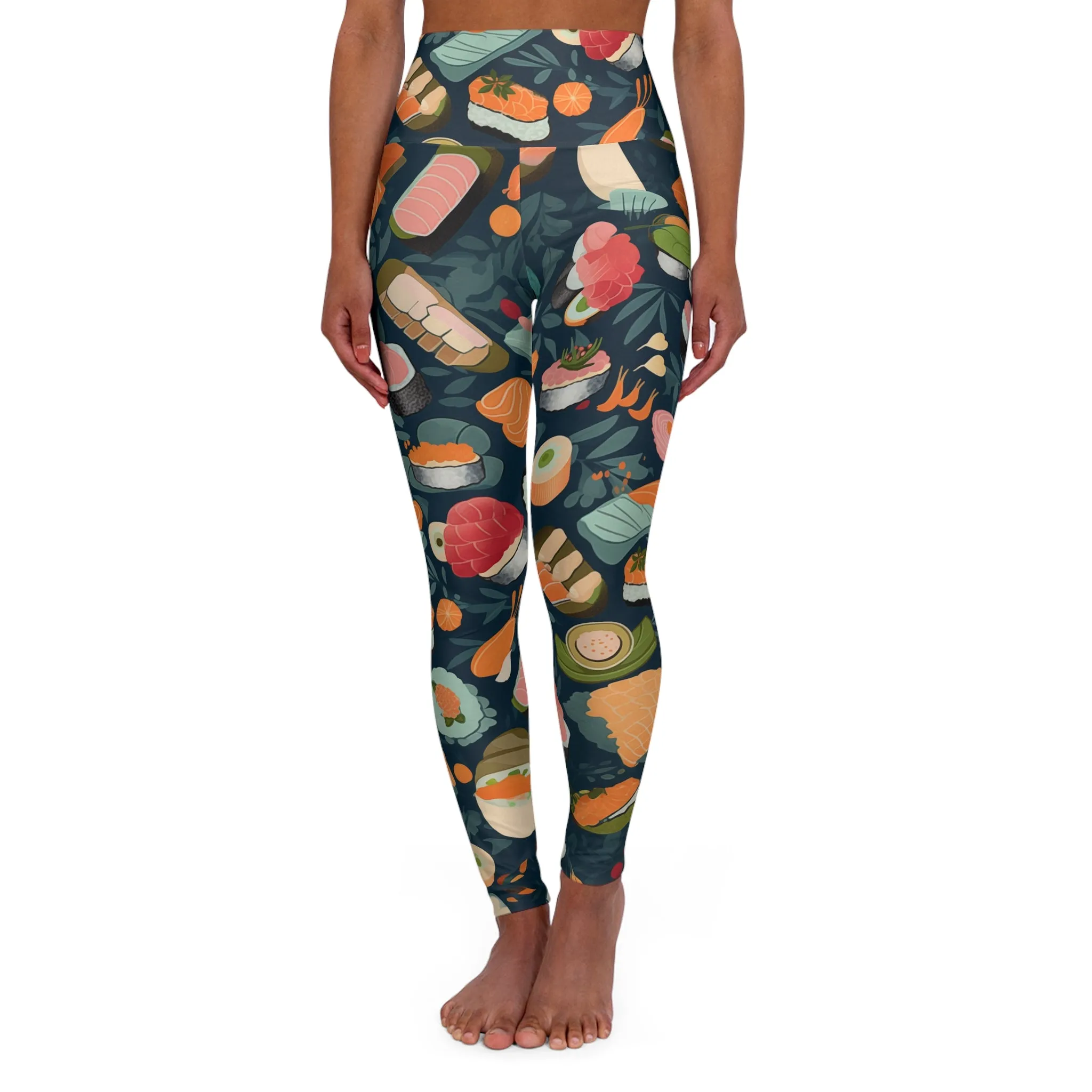 High Waisted Leggings - Regina Coyoacan Cute Sushi