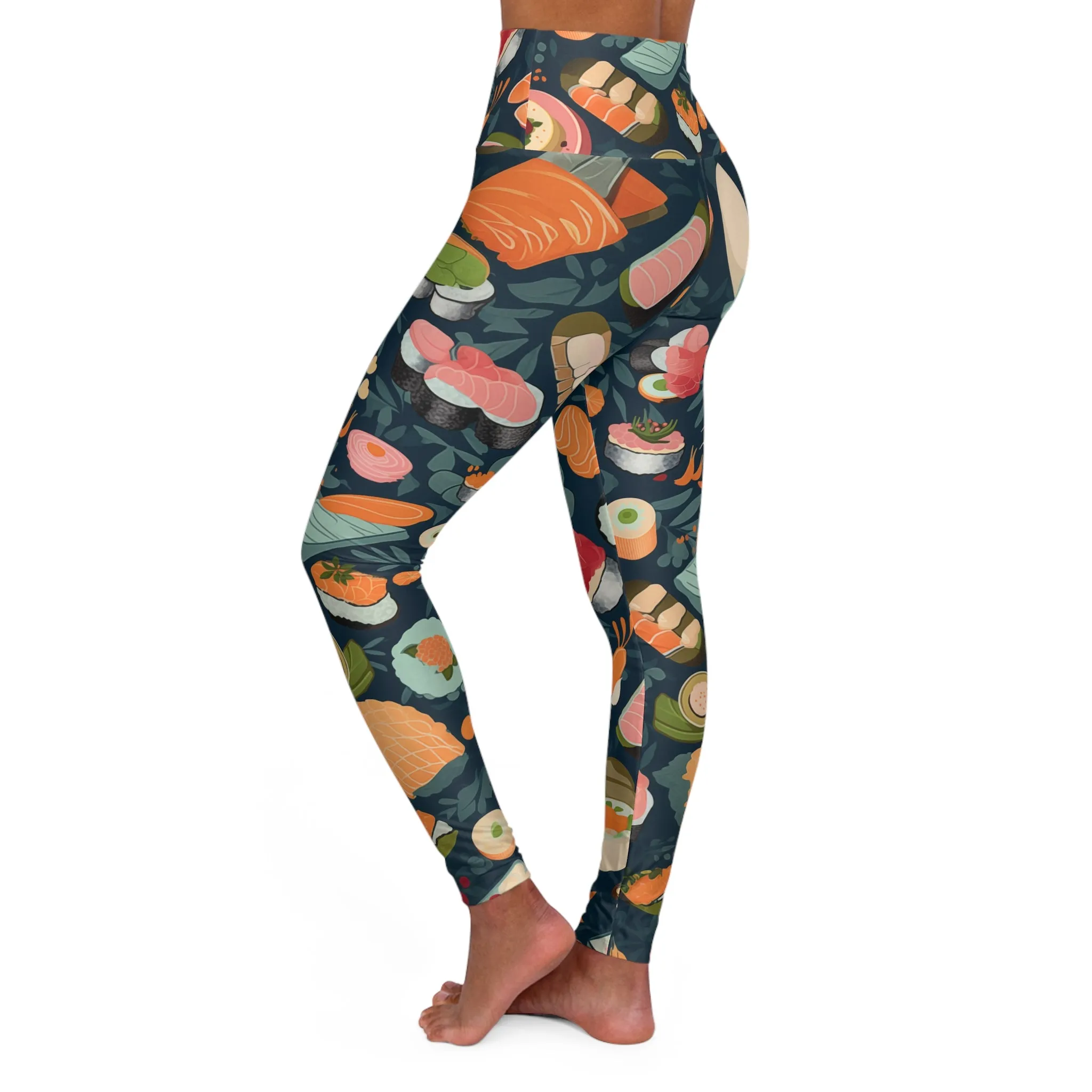High Waisted Leggings - Regina Coyoacan Cute Sushi