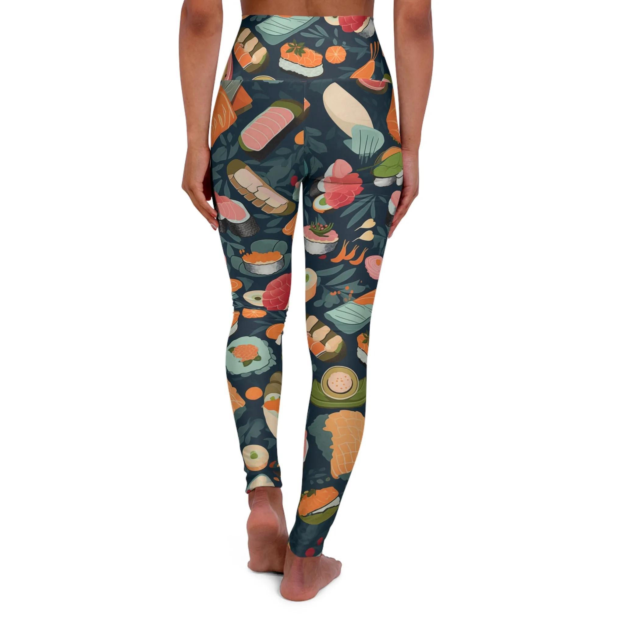 High Waisted Leggings - Regina Coyoacan Cute Sushi