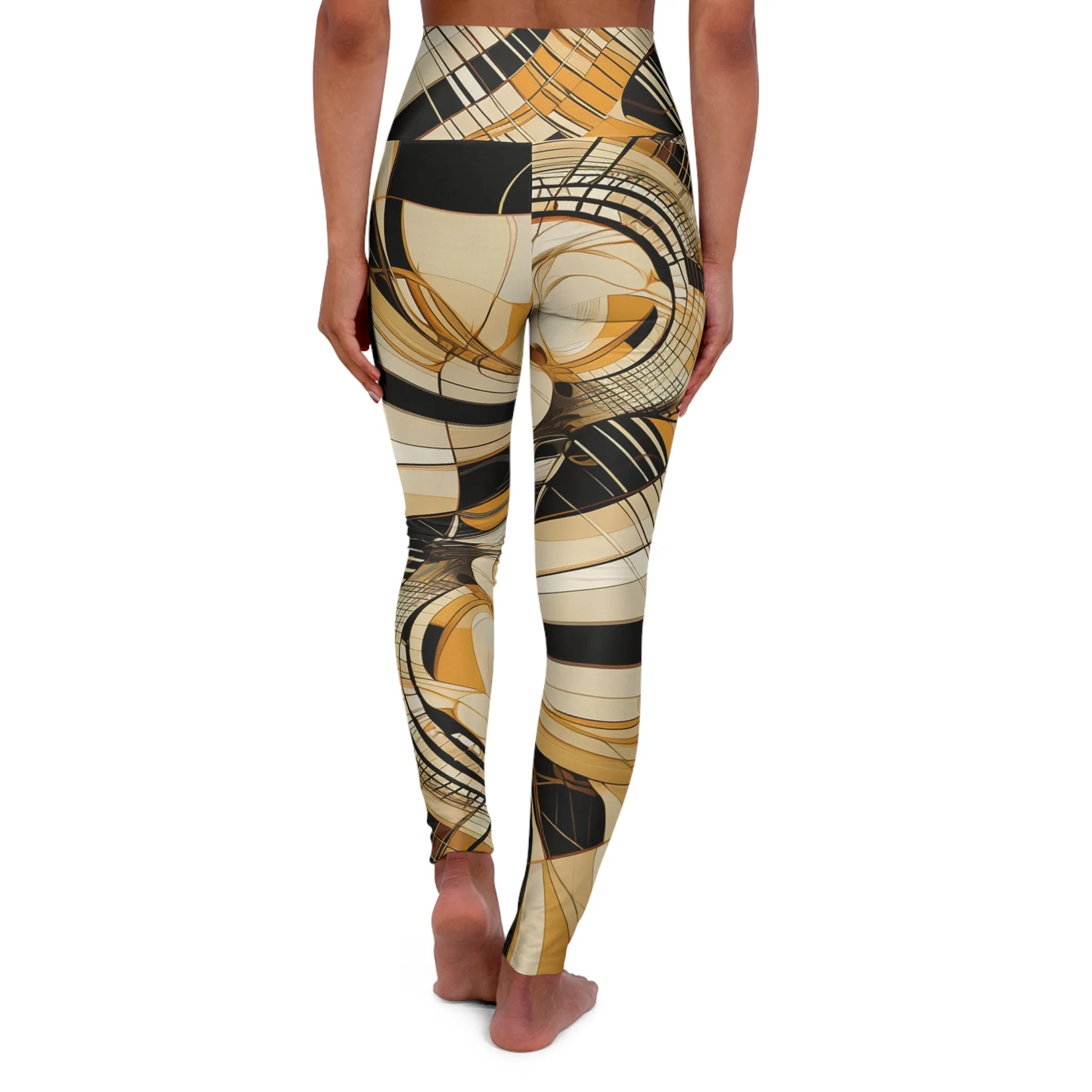 High Waisted Leggings - Surrealist Rose.