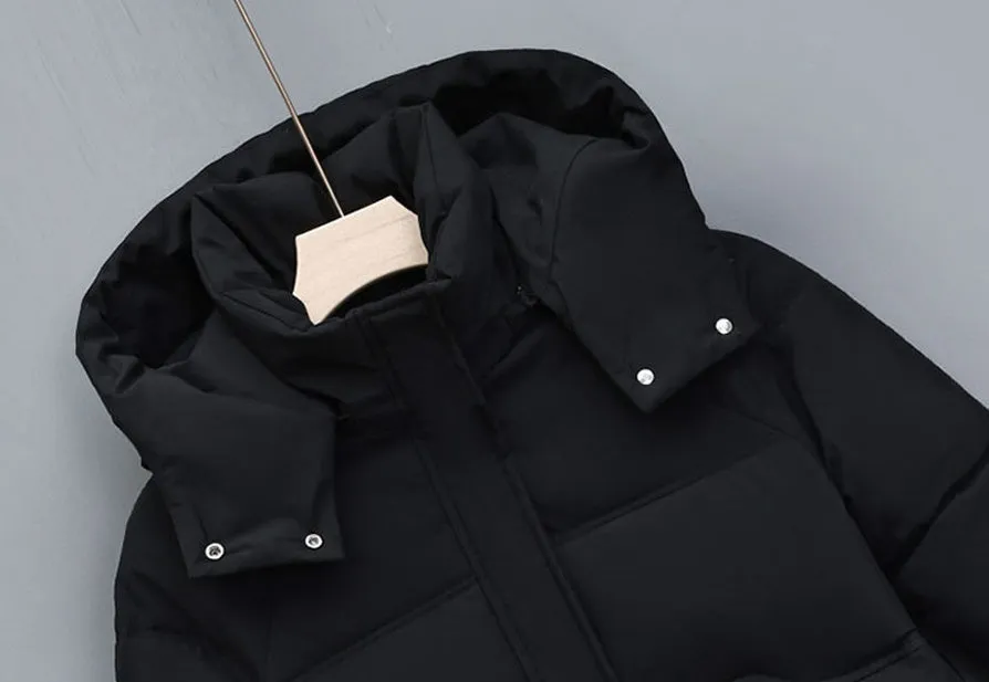 Hip-Length Women's Windproof Puffer Jacket with Elastic Band Cuffs