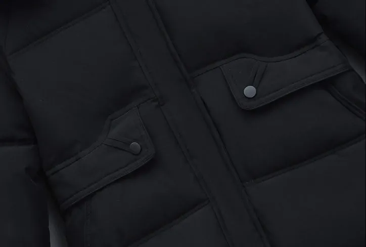 Hip-Length Women's Windproof Puffer Jacket with Elastic Band Cuffs