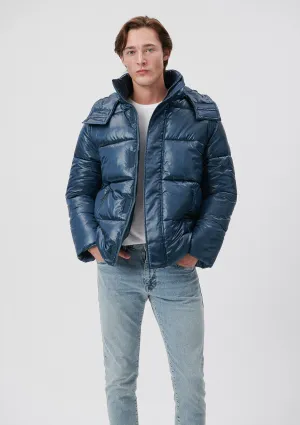 Hooded Navy Puffer Jacket