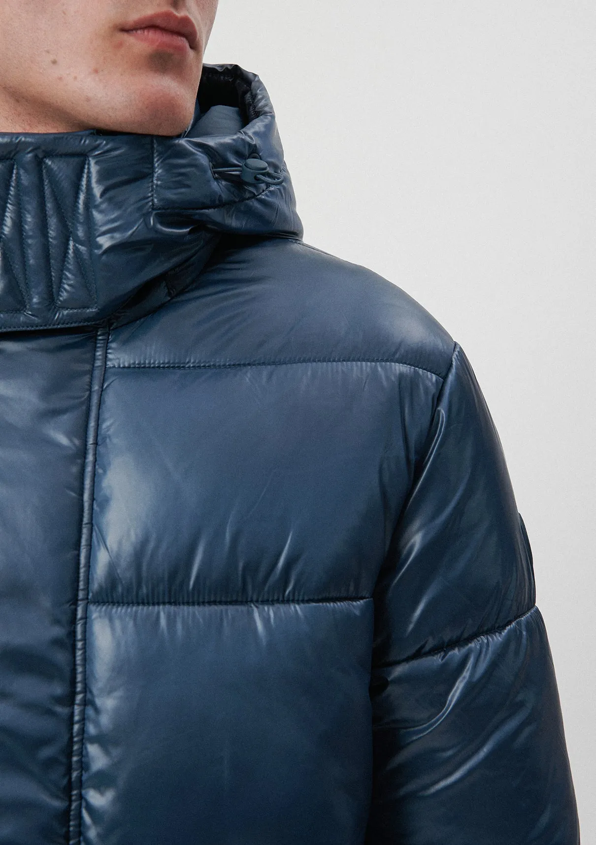 Hooded Navy Puffer Jacket