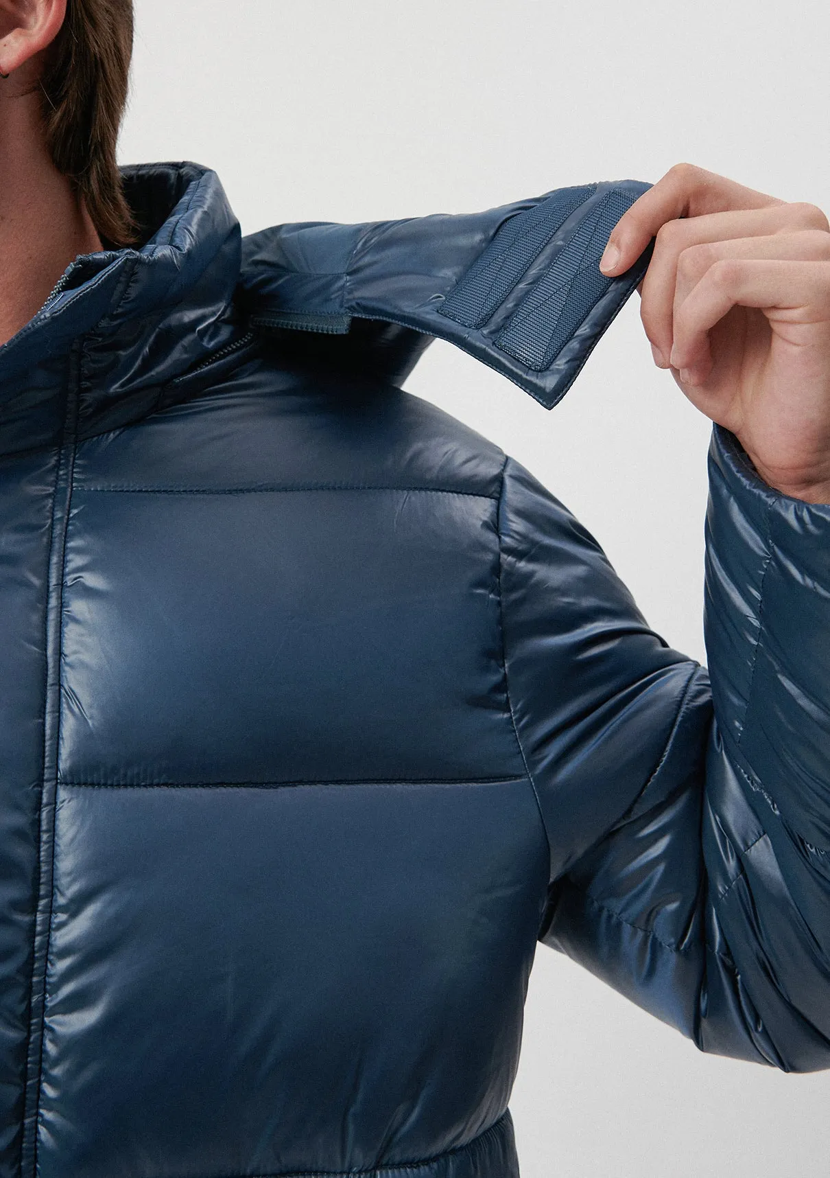 Hooded Navy Puffer Jacket