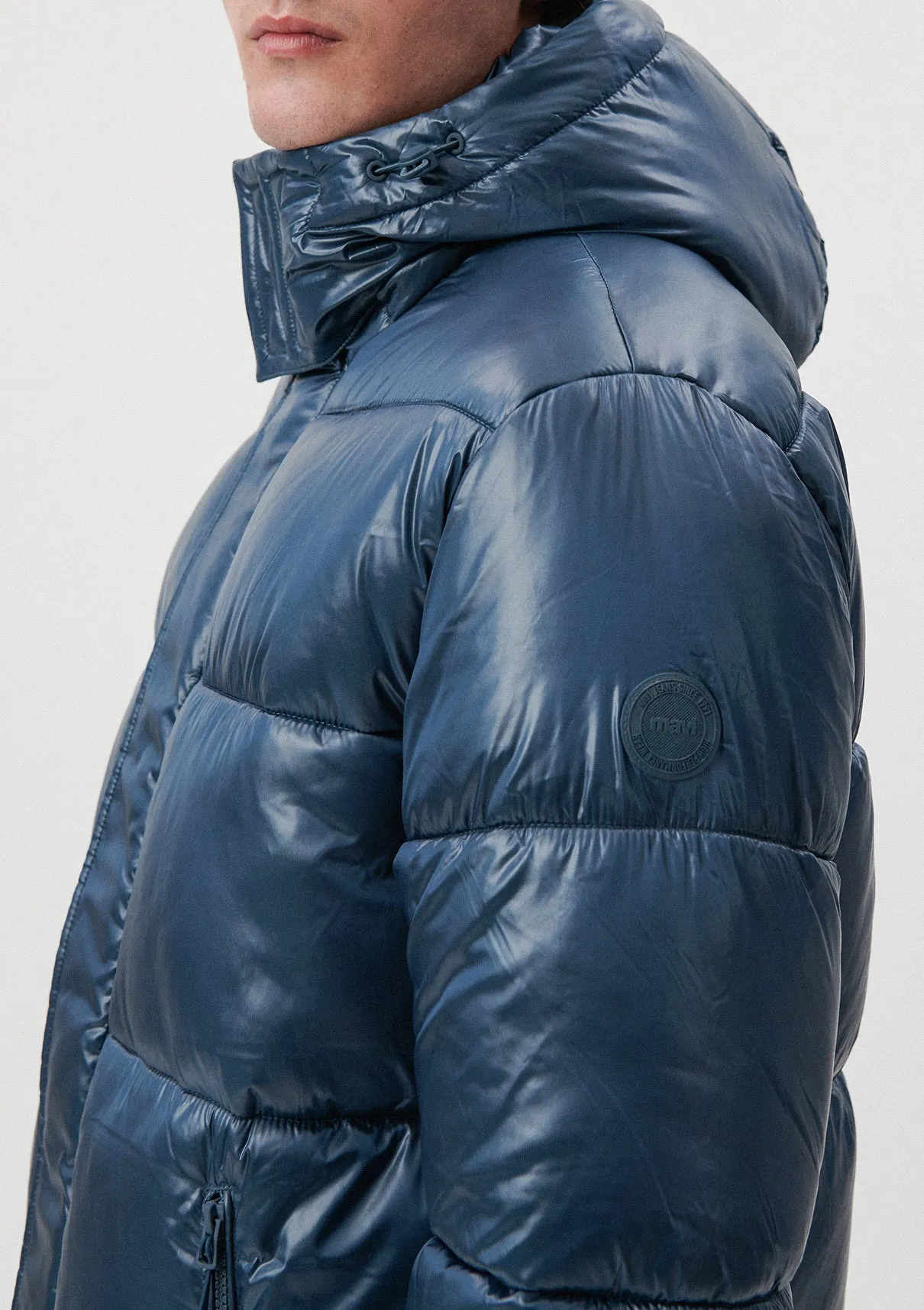 Hooded Navy Puffer Jacket
