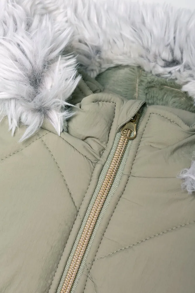 Hooded Puffer Coat Green