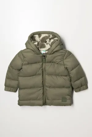 Hooded Puffer Jacket Green