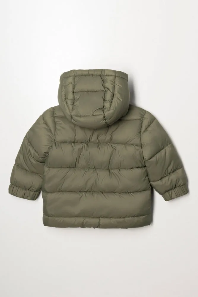 Hooded Puffer Jacket Green