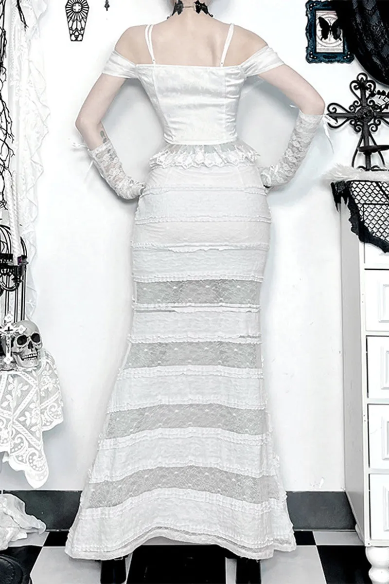 HQS1315 Gothic Lace Mermaid Skirt