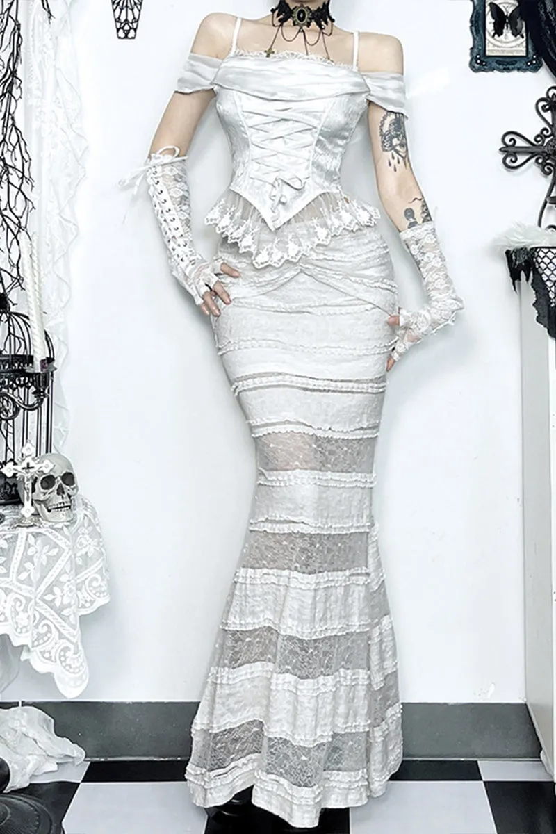 HQS1315 Gothic Lace Mermaid Skirt