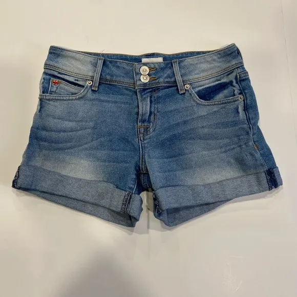 Hudson Jeans Croxley Mid-Rise Denim Shorts Sz 25