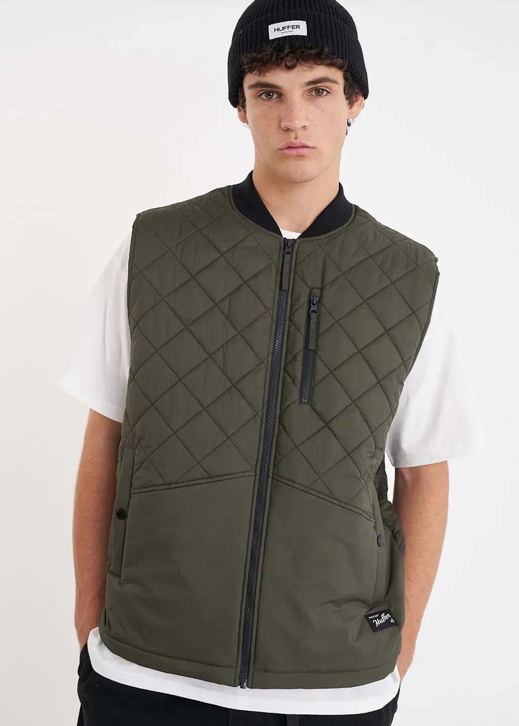 HUFFER Rev Quilted Vest - Cypress