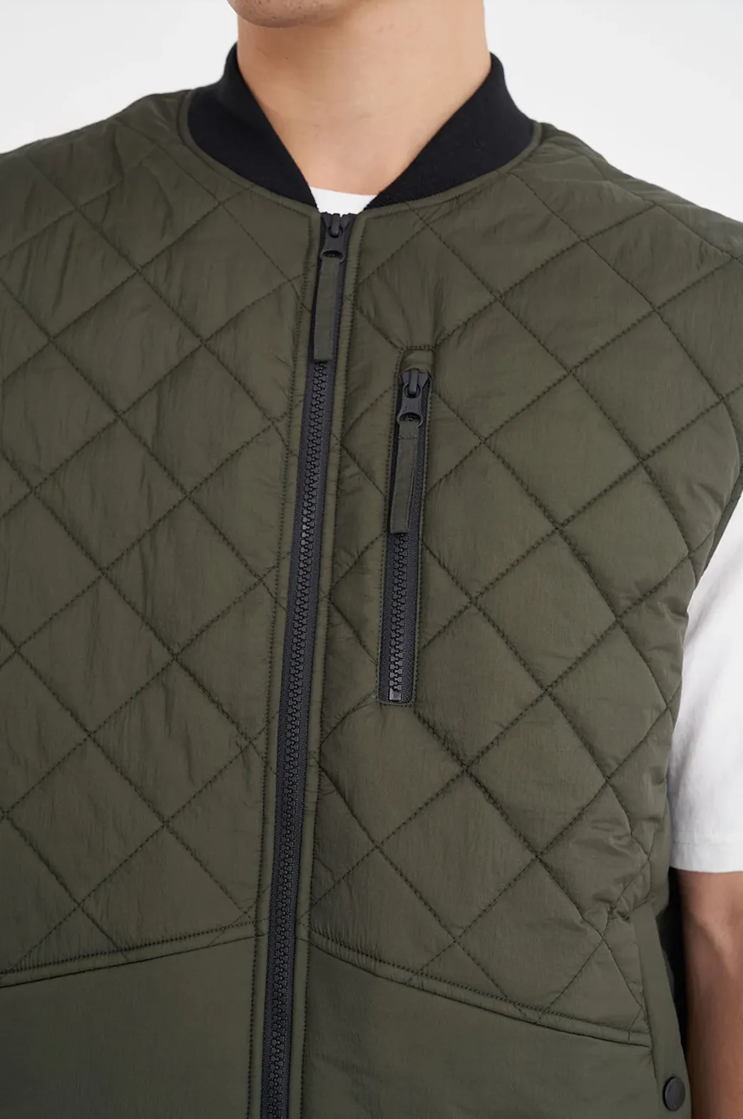 HUFFER Rev Quilted Vest - Cypress