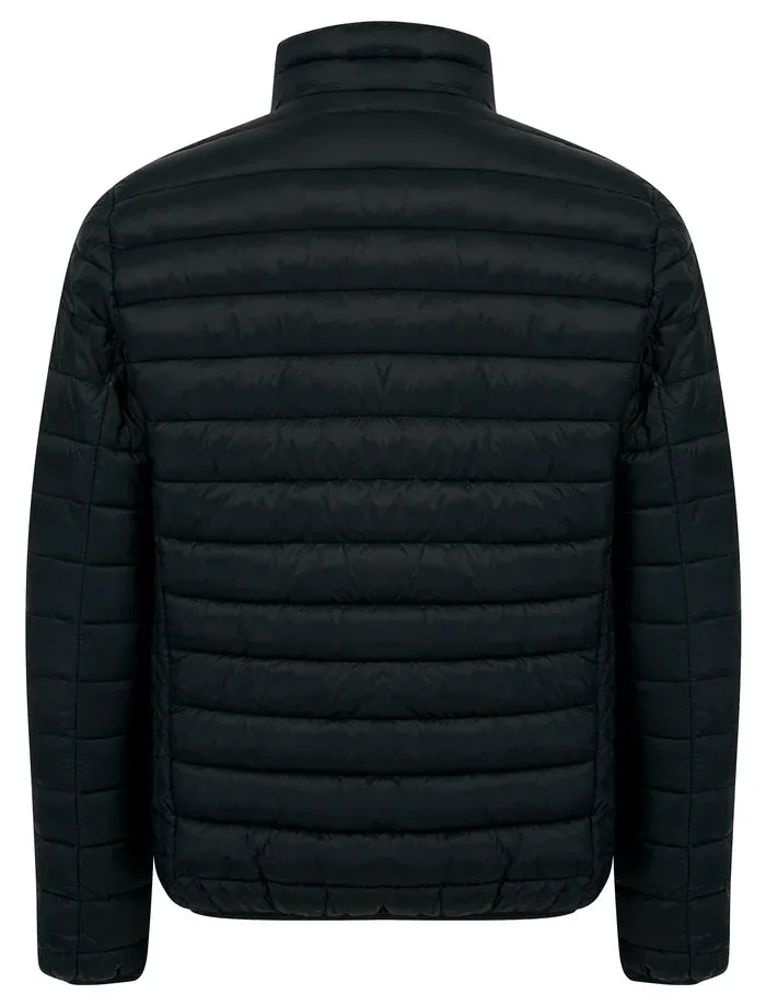 Inigo Funnel Quilted Jacket Black Burgundy