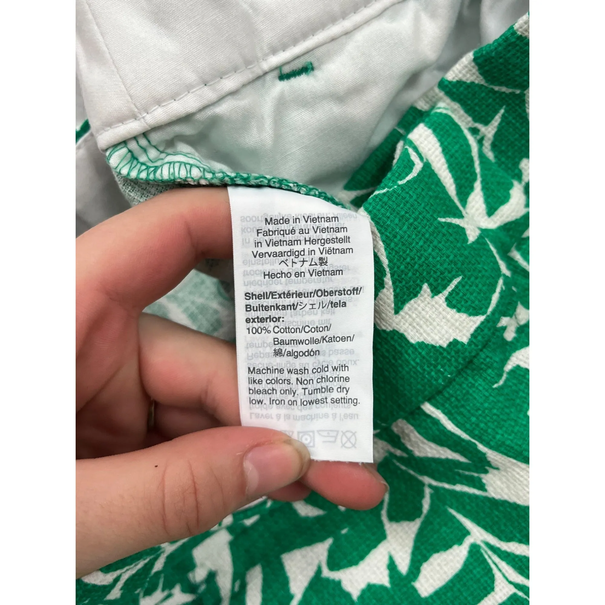 J.Crew Womens Green & White Leaf Print Cotton Shorts Size 6 #8039