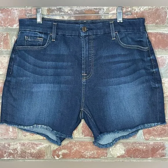 Jen7 by 7 For All Mankind High Waist Cutoff Stretch Denim Short NWT size 12