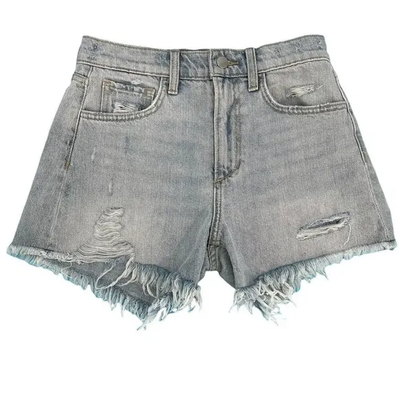 Joe's Jeans Shorts The Kinsley Blue Denim High Rise Deconstructed 4&quot; size 25