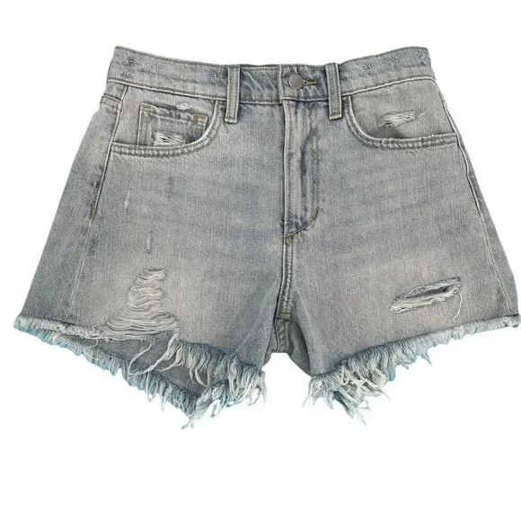 Joe's Jeans Shorts The Kinsley Blue Denim High Rise Deconstructed 4&quot; size 25